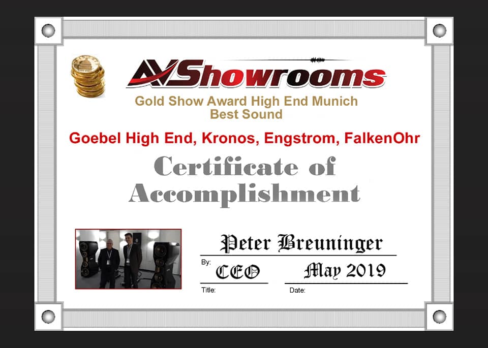 2019 MUSIC SYSTEM AWARD Kronos