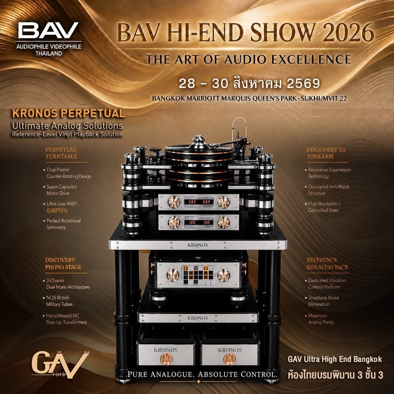 Kronos Perpetual turntable presentation for BAV HI-END SHOW 2026
