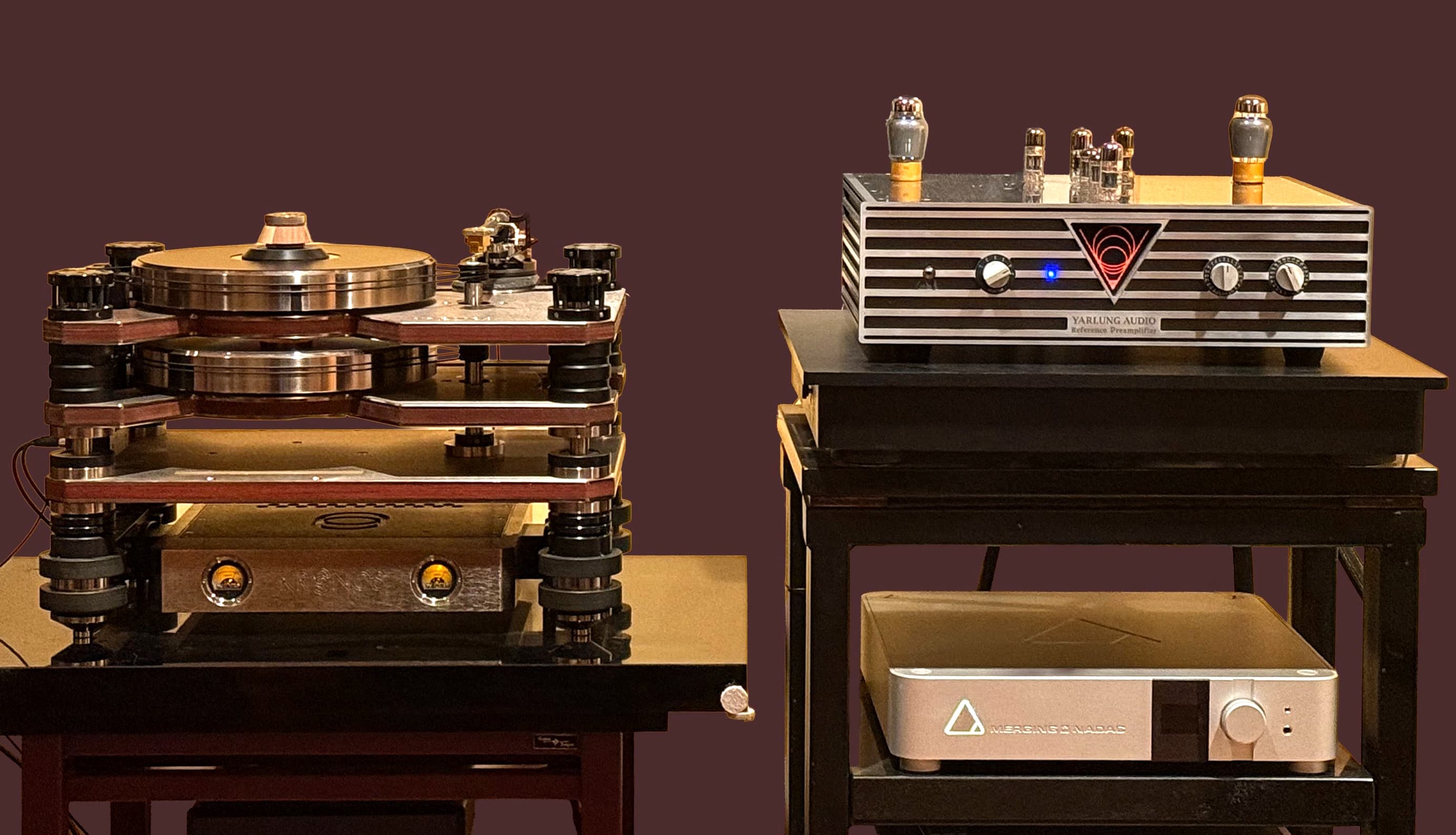 Kronos Audio turntable alongside a Yarlung Audio reference preamplifier